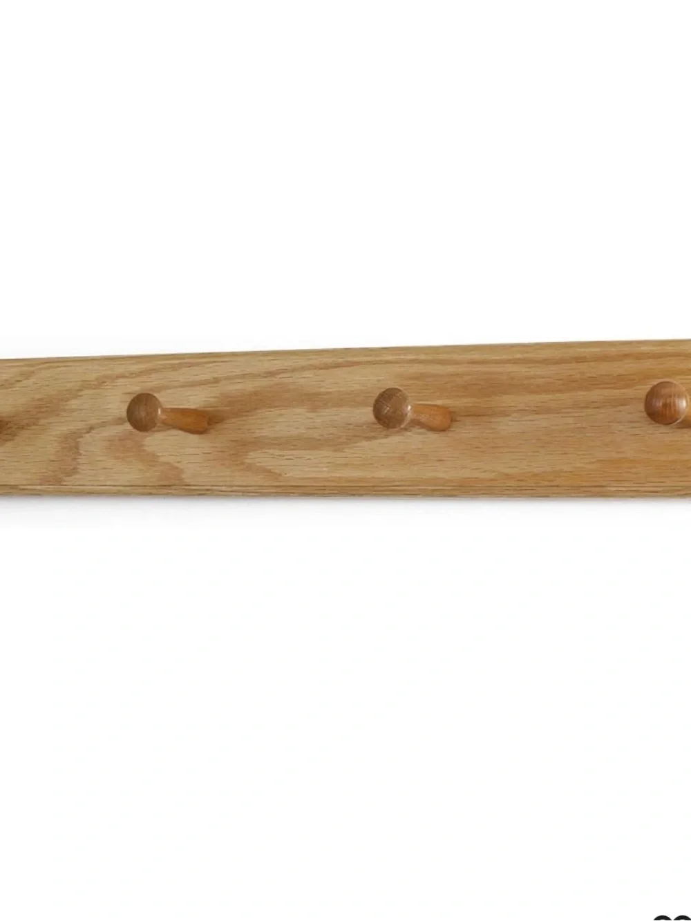 Natural Wood Wall Peg Rail - 4 Hook